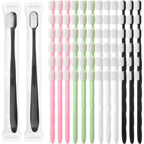 80 Pcs 7" 4 Colors Extra Soft Toothbrush Bulk 20, 000 Soft Bristle Toothbrush Compact Micro Nano Toothbrushes Manual Gum Comfort Toothbrush Oral Care for Braces Sensitive Teeth Recession