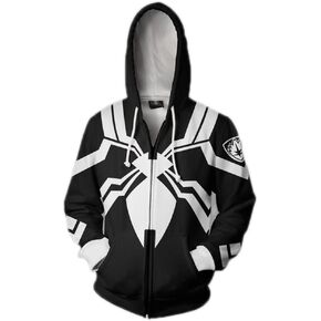 Space Spider Cosplay 3D Style Zipper Hooded Sweatshirt Unisex Adult/Small