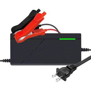 12V Lithium Battery Charger, 14.6V 3A LiFePO4 Battery Charger, Smart Battery Maintainer Trickle Charger, with LED Indicator, Built-in Safety Protections, Special for 12V LiFePO4 Battery