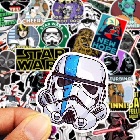 ملصقات لمحبي فيلم حرب النجوم لأجهزة الكمبيوتر المحمول وزجاجة المياه والأمتعة على الجليد والدراجات وألواح التزلج للأطفال والمراهقين والبالغين ملصقات جمالية مقاومة للماء in Kuwait