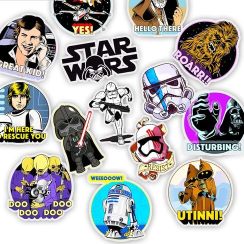 ملصقات لمحبي فيلم حرب النجوم لأجهزة الكمبيوتر المحمول وزجاجة المياه والأمتعة على الجليد والدراجات وألواح التزلج للأطفال والمراهقين والبالغين ملصقات جمالية مقاومة للماء in Kuwait