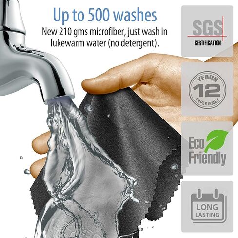 WizDustCover قماش تنظيف من الألياف الدقيقة مقاس 16 بوصة، 15 بوصة، 14 بوصة، 13 بوصة لحماية لوحة المفاتيح وأجهزة الكمبيوتر المحمولة متعددة الأحجام/أغطية لوحة المفاتيح، 4 قطع (أسود) in Kuwait