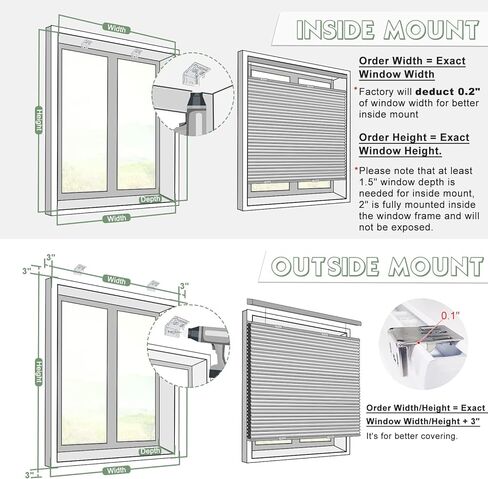 ستائر خلوية لاسلكية من أعلى إلى أسفل من أسفل إلى أعلى للنوافذ، ستائر على شكل قرص العسل وظلال، مرشحة للضوء باللون الأبيض، مقاس 42 بوصة عرض × 64 بوصة ارتفاع in Kuwait