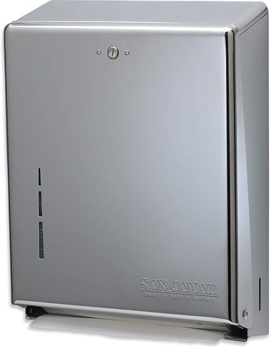San Jamar T1900XC C-Fold/Multifold Commercial Towel Dispenser, 500 Multifold / 300 C-Fold Towel Capacity, Chrome in Saudi Arabia