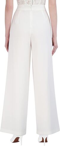 بنطال BCBGMAXAZRIA نسائي عالي الخصر وواسع الساق وحزام مطوي in Saudi Arabia