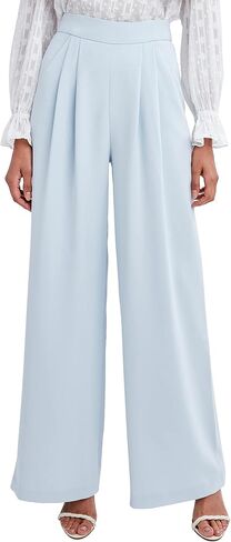 BCBGMAXAZRIA Women's High Waisted Wide Leg Pant Belt Loop Pleated Trouser in Saudi Arabia