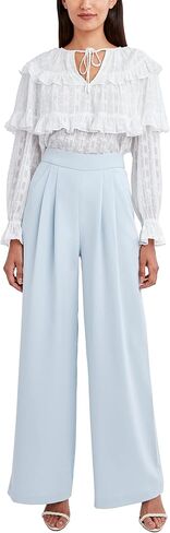 BCBGMAXAZRIA Women's High Waisted Wide Leg Pant Belt Loop Pleated Trouser in Saudi Arabia