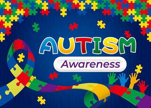 Autism Awareness Backdrop Accept Understand Love April Puzzle Photography Background Autism Awareness Month Photography Studio Photo Background 7x5FT in Saudi Arabia