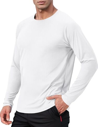 Men's UPF 50+ Long Sleeve Tee Shirts UV Sun Protection Quick Dry Tee Shirt Swim Athletic Running Workout in Saudi Arabia