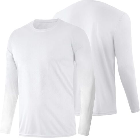 Men's UPF 50+ Long Sleeve Tee Shirts UV Sun Protection Quick Dry Tee Shirt Swim Athletic Running Workout in Saudi Arabia