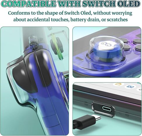 حافظة IINE شفافة لجهاز Switch OLED، صندوق حماية محمول مقاوم للغبار متوافق مع Nintendo Switch OLED، حقيبة سفر Switch OLED مع إغلاق مغناطيسي in Kuwait