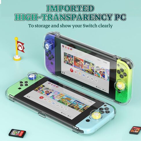 حافظة IINE شفافة لجهاز Switch OLED، صندوق حماية محمول مقاوم للغبار متوافق مع Nintendo Switch OLED، حقيبة سفر Switch OLED مع إغلاق مغناطيسي in Kuwait