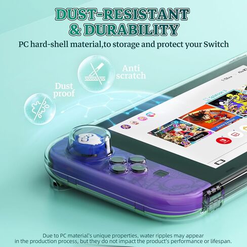 حافظة IINE شفافة لجهاز Switch OLED، صندوق حماية محمول مقاوم للغبار متوافق مع Nintendo Switch OLED، حقيبة سفر Switch OLED مع إغلاق مغناطيسي in Kuwait