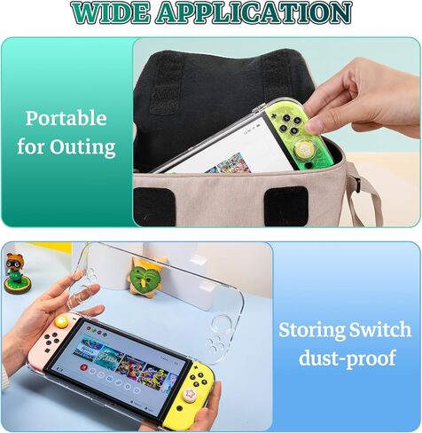 حافظة IINE شفافة لجهاز Switch OLED، صندوق حماية محمول مقاوم للغبار متوافق مع Nintendo Switch OLED، حقيبة سفر Switch OLED مع إغلاق مغناطيسي in Kuwait