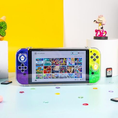 حافظة IINE شفافة لجهاز Switch OLED، صندوق حماية محمول مقاوم للغبار متوافق مع Nintendo Switch OLED، حقيبة سفر Switch OLED مع إغلاق مغناطيسي in Kuwait