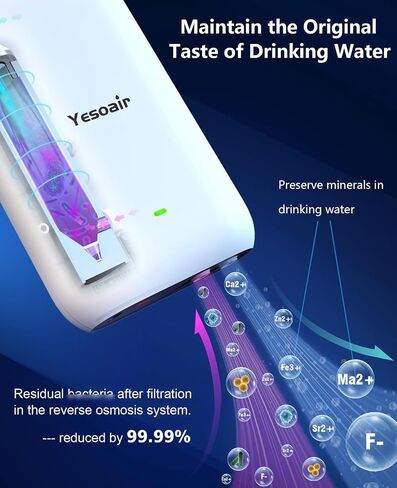 LED UV͎ Water Purifier for Under Sink Water Filter System and Reverse Osmosis System, Reduces Baçtёria by up to 99.9%, Water Flow /3L/min, Water Flow Switch,Mercury-Free,5 Year Life Time in Saudi Arabia