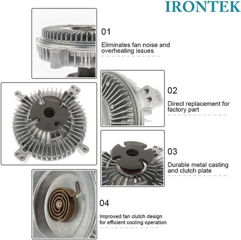 IRONTEK 1162001122 قابض مروحة تبريد المحرك يناسب Mercedes-Benz 380SEL، 380SL، 380SEC، 380SE، 500SEC، 500SEL، 560SL، 420SEL، 560SEC، 560SEL in Saudi Arabia