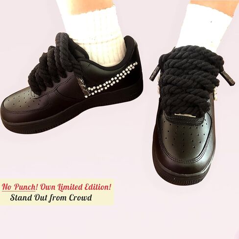 أربطة أحذية سميكة من الحبال لـ Air Force 1، أربطة أحذية كبيرة مكتنزة مصممة خصيصًا لـ Dunks، Air Jordan، AF1 أحذية رياضية in Kuwait