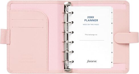 منظم Filofax Saffiano، حجم الجيب، أحمر الخدود - محبب متقاطع، مظهر جلدي، ست حلقات، مذكرات تقويم أسبوع العرض، متعدد اللغات، 2024 (C022697-24) in Saudi Arabia