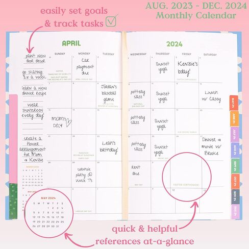 ban.do Daily Planner 2023-2024, Classic Weekly Planner Dated August 2023 - December 2024, Self Care Journal, Hardcover Planner with Monthly Calendar, Stickers, & Pockets, Be Nice to Yourself in Saudi Arabia