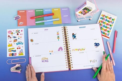 مفكرة مخططة أسبوعية من بان.دو، مخطط مكتب صغير، تقويم أسبوعي غير مؤرخ، مفكرة قائمة المهام اليومية مع 52 ورقة، كتلة ألوان in Saudi Arabia
