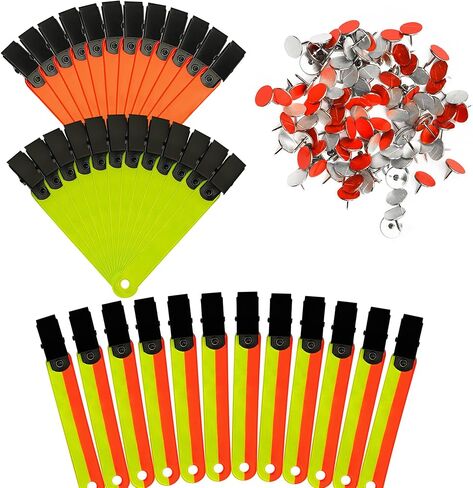 136PCS Reflective Trail Marker Set Including 100 Pack Hunting Reflector Tacks and 36 PCS High-Visibility Trail Markers with Clip for Tree-Stand Hunting Hiking Camping in Saudi Arabia