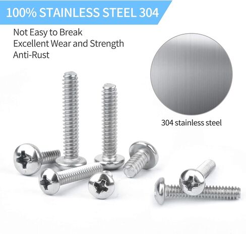 مجموعة براغي الماكينة 540 قطعة #2-56#4-40#6-32، مسمار براغي رأس غسالات مسطحة، صواميل ومسامير صغيرة من الفولاذ المقاوم للصدأ 304 للمشروع الخارجي من Swagwert in Kuwait