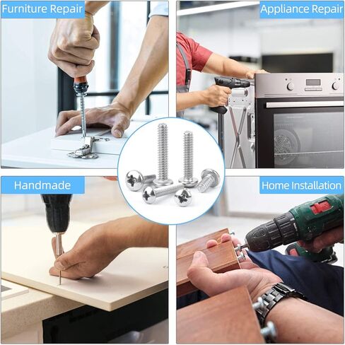 مجموعة براغي الماكينة 540 قطعة #2-56#4-40#6-32، مسمار براغي رأس غسالات مسطحة، صواميل ومسامير صغيرة من الفولاذ المقاوم للصدأ 304 للمشروع الخارجي من Swagwert in Kuwait