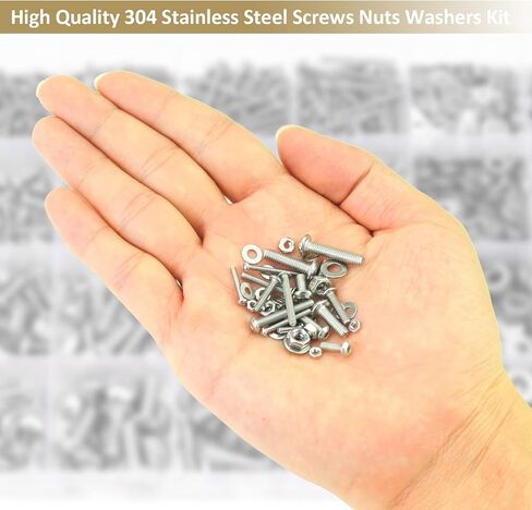 148 Pieces M6 x 8/10 /12/16 /20/25 /30mm Button Head Socket Cap Screws Nuts Washers Assortment Kit, 304 Stainless Steel, Fully Machine Thread in Saudi Arabia