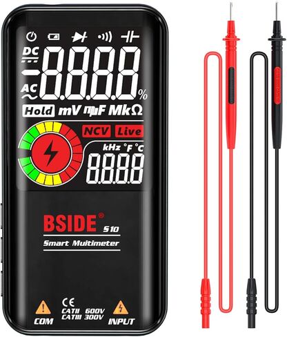 BSIDE Bside S10 مقياس متعدد رقمي مفيد نطاق تلقائي EBTN LCD 9999 عدد اختبار الجهد الكهربي السعة المقاومة التردد درجة الحرارة الاستمرارية الصمام الثنائي دورة العمل فحص مباشر الفولتميتر مع مصباح يدوي in Kuwait