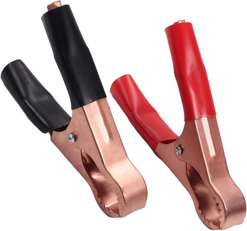 Fielect 2Pcs 50A Heavy-Duty Insulated Alligator Clips,Battery Crocodile Electrical Test Clamps,Battery Charger Clamp for Car Auto Vehicle Boat Red and Black in Saudi Arabia