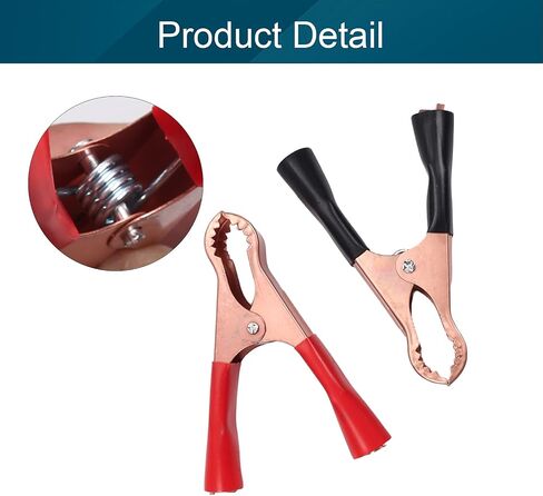 Fielect 2Pcs 50A Heavy-Duty Insulated Alligator Clips,Battery Crocodile Electrical Test Clamps,Battery Charger Clamp for Car Auto Vehicle Boat Red and Black in Saudi Arabia