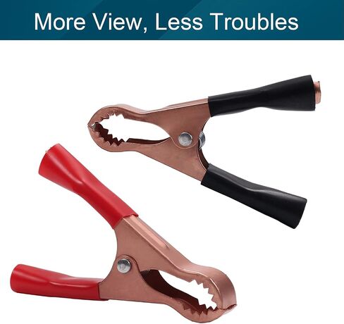 Fielect 2Pcs 50A Heavy-Duty Insulated Alligator Clips,Battery Crocodile Electrical Test Clamps,Battery Charger Clamp for Car Auto Vehicle Boat Red and Black in Saudi Arabia
