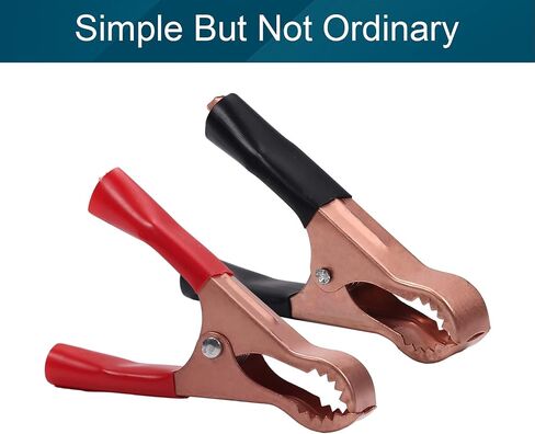 Fielect 2Pcs 50A Heavy-Duty Insulated Alligator Clips,Battery Crocodile Electrical Test Clamps,Battery Charger Clamp for Car Auto Vehicle Boat Red and Black in Saudi Arabia