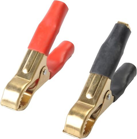 Fielect 2Pcs 50A Heavy-Duty Insulated Alligator Clips,Battery Crocodile Electrical Test Clamps,Battery Charger Clamp for Car Auto Vehicle Boat Red and Black in Saudi Arabia