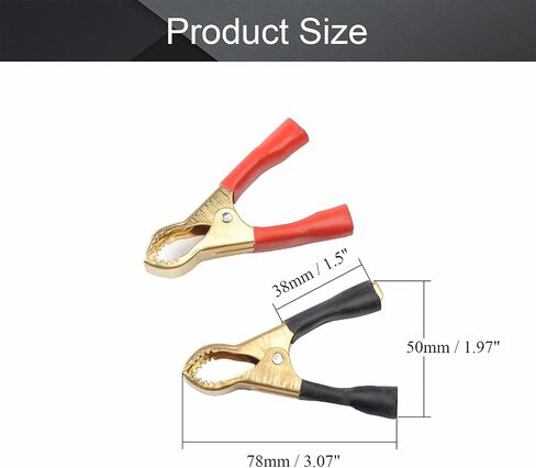 Fielect 2Pcs 50A Heavy-Duty Insulated Alligator Clips,Battery Crocodile Electrical Test Clamps,Battery Charger Clamp for Car Auto Vehicle Boat Red and Black in Saudi Arabia