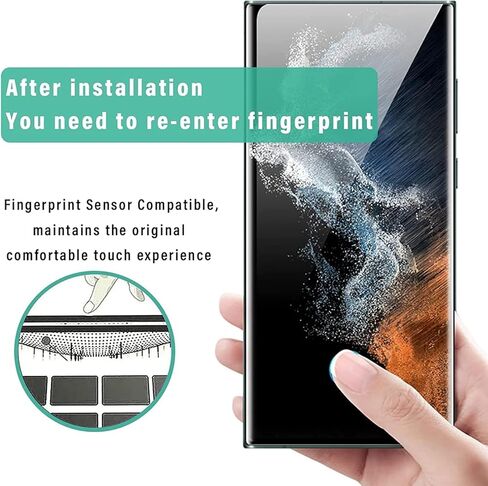 تم تحديث [3+3 عبوات] واقي شاشة Galaxy S22 Ultra بتغطية كاملة، زجاج مقسى بصلابة 9H، فتح بصمة الإصبع، منحني ثلاثي الأبعاد، وضوح عالي الدقة، مضاد للخدش لهاتف Samsung S22 Ultra in Kuwait
