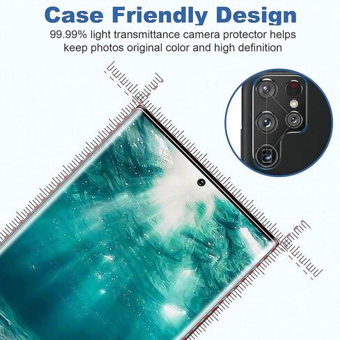 تم تحديث [3+3 عبوات] واقي شاشة Galaxy S22 Ultra بتغطية كاملة، زجاج مقسى بصلابة 9H، فتح بصمة الإصبع، منحني ثلاثي الأبعاد، وضوح عالي الدقة، مضاد للخدش لهاتف Samsung S22 Ultra in Kuwait