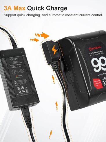 شاحن بطارية V-Mount D-tap، Moman Gimpro D-tap Charger DC 16.8V 3A max مخرج شحن سريع مع HVR-S270C PMW-EX330K PMW-EX330L، شاحن-V-Mount-Battery-Moman in Kuwait