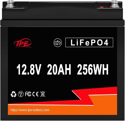Deep Cycle LiFePO4 Battery 12V 20Ah LiFePO4 Lithium Iron Phosphate Battery Built-in BMS, Rechargeable Battery with 3000+ Life Cycles &10-Year Lifetime Perfect for RV Solar Golf Cart Boat in Saudi Arabia