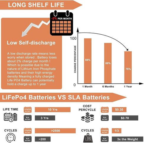 Deep Cycle LiFePO4 Battery 12V 20Ah LiFePO4 Lithium Iron Phosphate Battery Built-in BMS, Rechargeable Battery with 3000+ Life Cycles &10-Year Lifetime Perfect for RV Solar Golf Cart Boat in Saudi Arabia