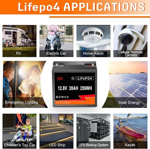 Deep Cycle LiFePO4 Battery 12V 20Ah LiFePO4 Lithium Iron Phosphate Battery Built-in BMS, Rechargeable Battery with 3000+ Life Cycles &10-Year Lifetime Perfect for RV Solar Golf Cart Boat in Saudi Arabia