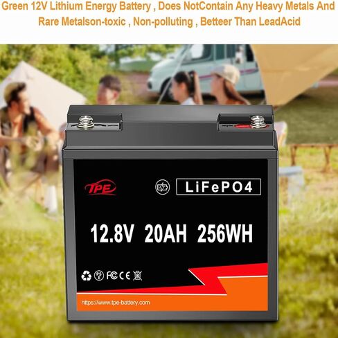 Deep Cycle LiFePO4 Battery 12V 20Ah LiFePO4 Lithium Iron Phosphate Battery Built-in BMS, Rechargeable Battery with 3000+ Life Cycles &10-Year Lifetime Perfect for RV Solar Golf Cart Boat in Saudi Arabia