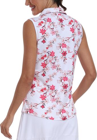 MoFiz Womens Sleeveless Polo Shirts Zip up Golf Shirts Athletic Tennis Tank Tops in Saudi Arabia
