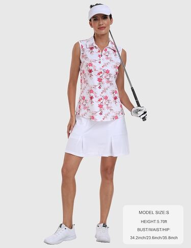 MoFiz Womens Sleeveless Polo Shirts Zip up Golf Shirts Athletic Tennis Tank Tops in Saudi Arabia
