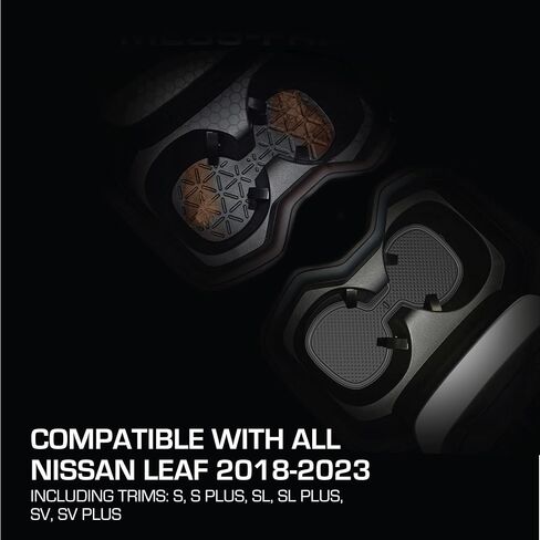 CupHolderHero fits Nissan Leaf Accessories 2018-2023 - Premium Custom Interior Non-Slip Anti Dust Cup Holder Inserts, Center Console Liner Mats, Door Pocket Liners 15pc Set (Gray Trim) in Kuwait