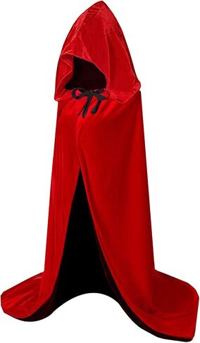 Hooded Cloak Long Reversible Velvet Robe Cape for Christmas Halloween Cosplay Costumes in Saudi Arabia