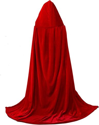 Hooded Cloak Long Reversible Velvet Robe Cape for Christmas Halloween Cosplay Costumes in Saudi Arabia