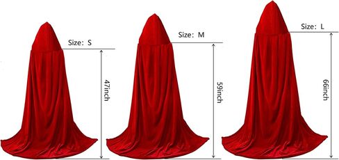 Hooded Cloak Long Reversible Velvet Robe Cape for Christmas Halloween Cosplay Costumes in Saudi Arabia