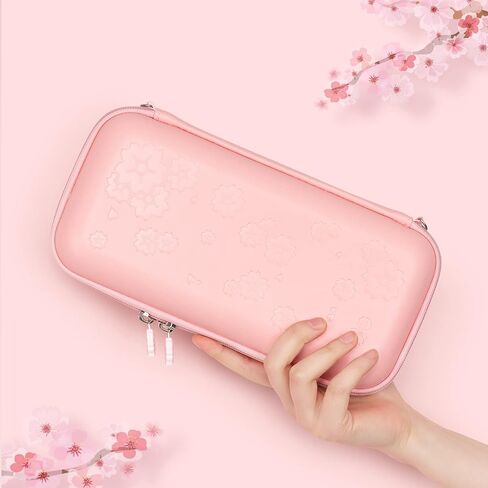 Geekshare Sakura Pink Carry Case Compatible with Nintendo Switch Lite – Ultra Slim Portable Hard Shell Travel Case for Switch Lite & Accessories – 8 Game Cards with a Removable Wrist Strap in Saudi Arabia